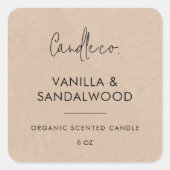 Minimalistisch Kraft Custom Candle Label (Voorkant)