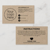 Minimalistisch Kraft Ingredients Instructions Logo Visitekaartje (Voorkant / Achterkant)