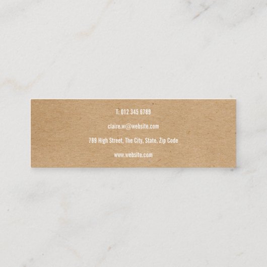 Minimalistisch Kraft Modern Professional Mini Visitekaartje (Achterkant)