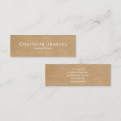 Minimalistisch Kraft Modern Professional Mini Visitekaartje (Voorkant / Achterkant)