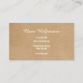 Minimalistisch Kraft Modern Professional Visitekaartje (Achterkant)