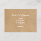 Minimalistisch Kraft Modern Professional Visitekaartje (Achterkant)
