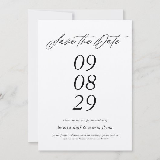 Minimalistisch Kraft papier Save the date Uitnodig Kaart (Voorkant)