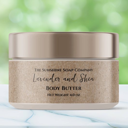 Minimalistisch Kraft papier stijl cosmetica potje  Adreslabel Wikkel