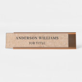 Minimalistisch kraftpapier op maat bureau naambordje (Voorkant)