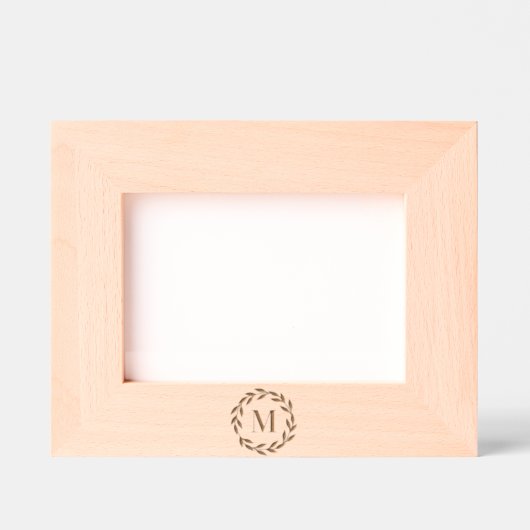 Minimalistisch kransvet monogram gegraveerde lijstjes (Voorkant)