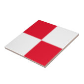Minimalistisch Kroatisch rood wit geometrisch Tegeltje (Zijkant)