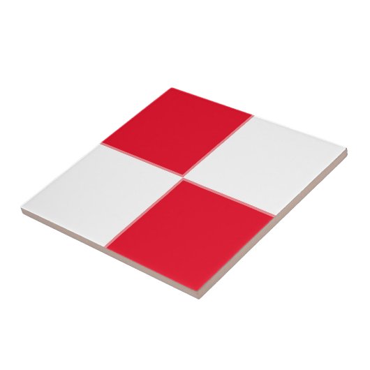 Minimalistisch Kroatisch rood wit geometrisch Tegeltje (Zijkant)