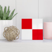 Minimalistisch Kroatisch rood wit geometrisch Tegeltje