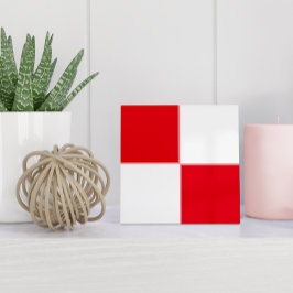 Minimalistisch Kroatisch rood wit geometrisch Tegeltje