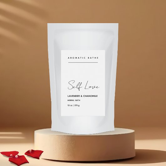 Minimalistisch kruidenbadlabel voedselcontainer etiket