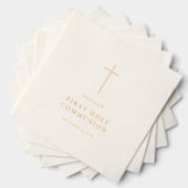 Minimalistisch kruis Eerste Heilige Communie Folie Servetten (Insitu (Gestapeld))