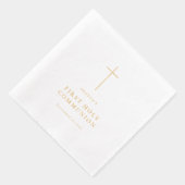 Minimalistisch kruis Eerste Heilige Communie Folie Servetten (Rechts)