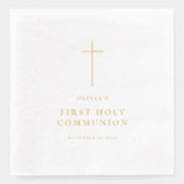 Minimalistisch kruis Eerste Heilige Communie Folie Servetten (Voorkant)