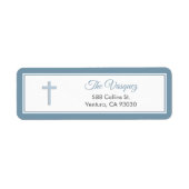 Minimalistisch kruislings doopsel eerste jaar adre etiket (Voorkant)