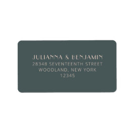 Minimalistisch kunstdeco Blauwgroen Blush-logo Etiket
