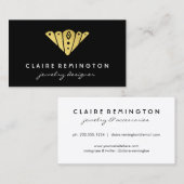 Minimalistisch kunstdeco | Faux Gold Foil Visitekaartje (Voorkant / Achterkant)