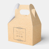 Minimalistisch kunstdeco-peach aangepast huwelijk bedankdoosjes (Voorkant Zijde)