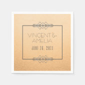 Minimalistisch kunstdeco-peach aangepast huwelijk servet (Voorkant)