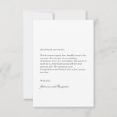 Minimalistisch kunstdeco Weddenschap Aangepaste fo Bedankkaart (Achterkant)