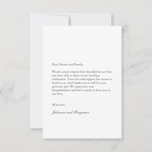 Minimalistisch kunstdeco Weddenschap Aangepaste fo Bedankkaart (Achterkant)