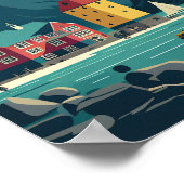 Minimalistisch  kunstPoster voor de Lofoten-eiland Poster (Hoek)