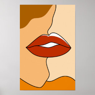 minimalistisch kussen paar Abstract Poster