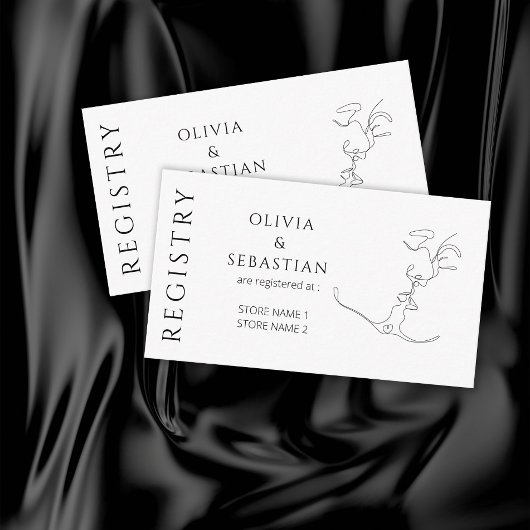 Minimalistisch Kussen Paar Bruiloft Gift Registry Informatiekaartje