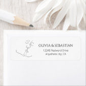 Minimalistisch kussen paar bruiloft retour adres etiket (Insitu)