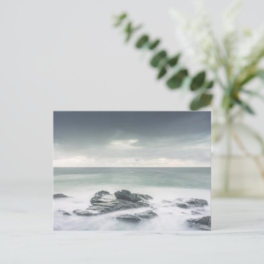 Minimalistisch kustlandschap briefkaart (Staand voorkant)