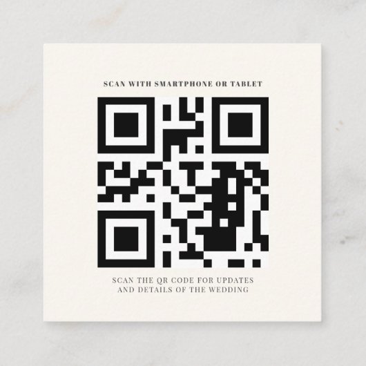 Minimalistisch KWAM-code KUNNEN de datum opslaan a Vierkante Visitekaartje (Achterkant)