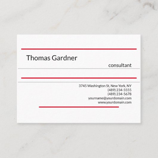 Minimalistisch laagje creatief modern visitekaartje (Voorkant)