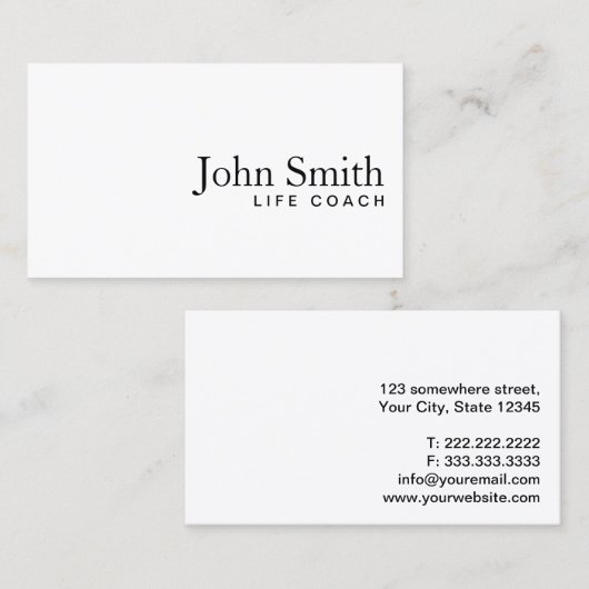 Minimalistisch laagje wit visitekaartje (Voorkant / Achterkant)