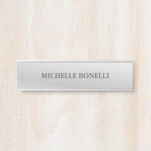 Minimalistisch laagwaardig gulzige zilver deurbordje (Voorkant)