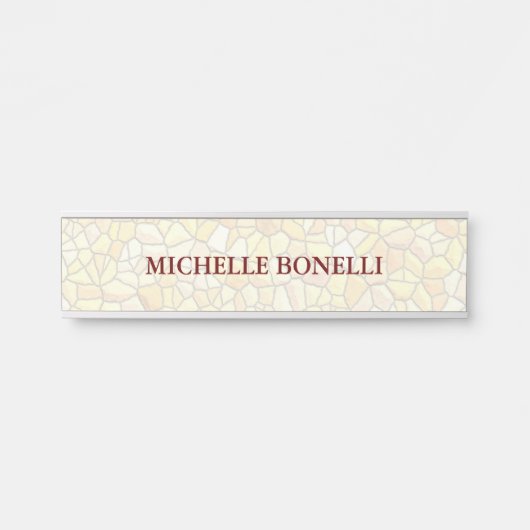 Minimalistisch laagwaardig modern mozaïek deurbordje (Voorkant)