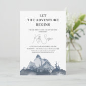 Minimalistisch Laat het avontuur Baby shower begin Kaart (Staand voorkant)