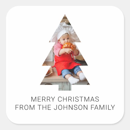 Minimalistisch Label met kerstbomen voor foto's, g (Voorkant)