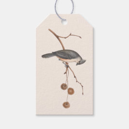 Minimalistisch Label met roze en grijze wintergift Cadeaulabel