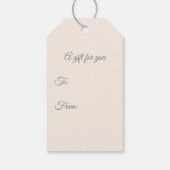 Minimalistisch Label met roze en grijze wintergift Cadeaulabel (Achterkant)