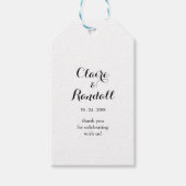 Minimalistisch Label met witte en zwarte bruiloft Cadeaulabel (Voorkant)