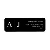 Minimalistisch label voor Black Weduwen retouradre (Voorkant)