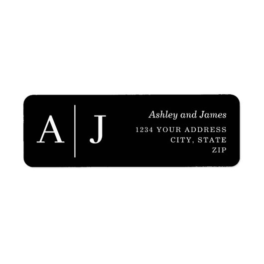 Minimalistisch label voor Black Weduwen retouradre (Voorkant)