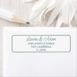 Minimalistisch label voor groene tekst Weduwingret