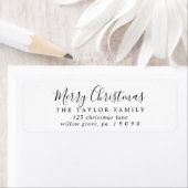Minimalistisch label voor Merry-kerstretouradres (Insitu)