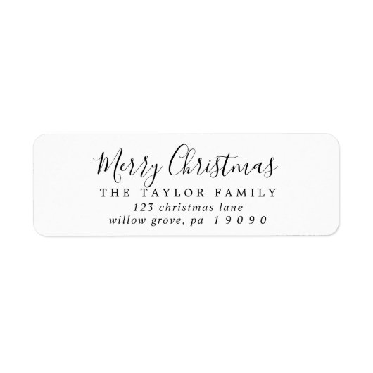 Minimalistisch label voor Merry-kerstretouradres (Voorkant)