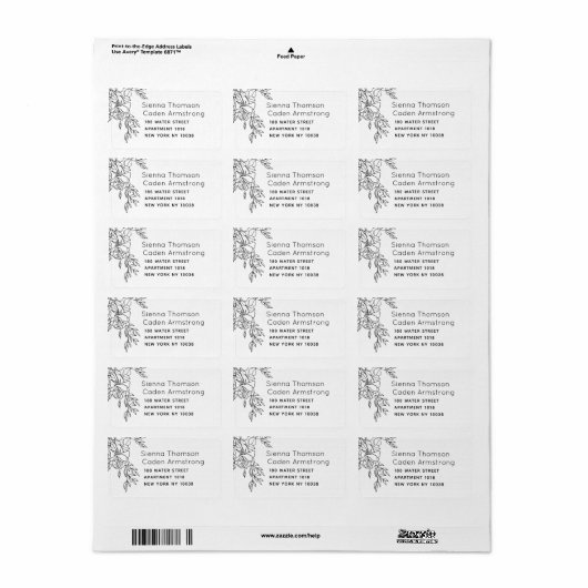 Minimalistisch label voor RSVP-enveloppe met wit h (Full Sheet)