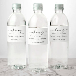 Minimalistisch label voor script ELLE Water Fles Waterfles Etiket