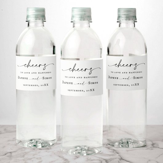 Minimalistisch label voor script ELLE Water Fles Waterfles Etiket