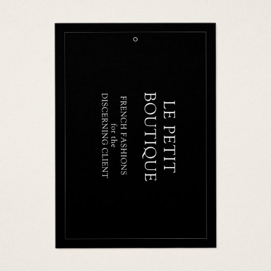 Minimalistisch Label voor zwarte Mode met hoge pri Visitekaartje (Voorkant)