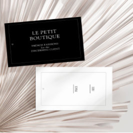 Minimalistisch Label voor zwarte Mode met hoge pri Visitekaartje